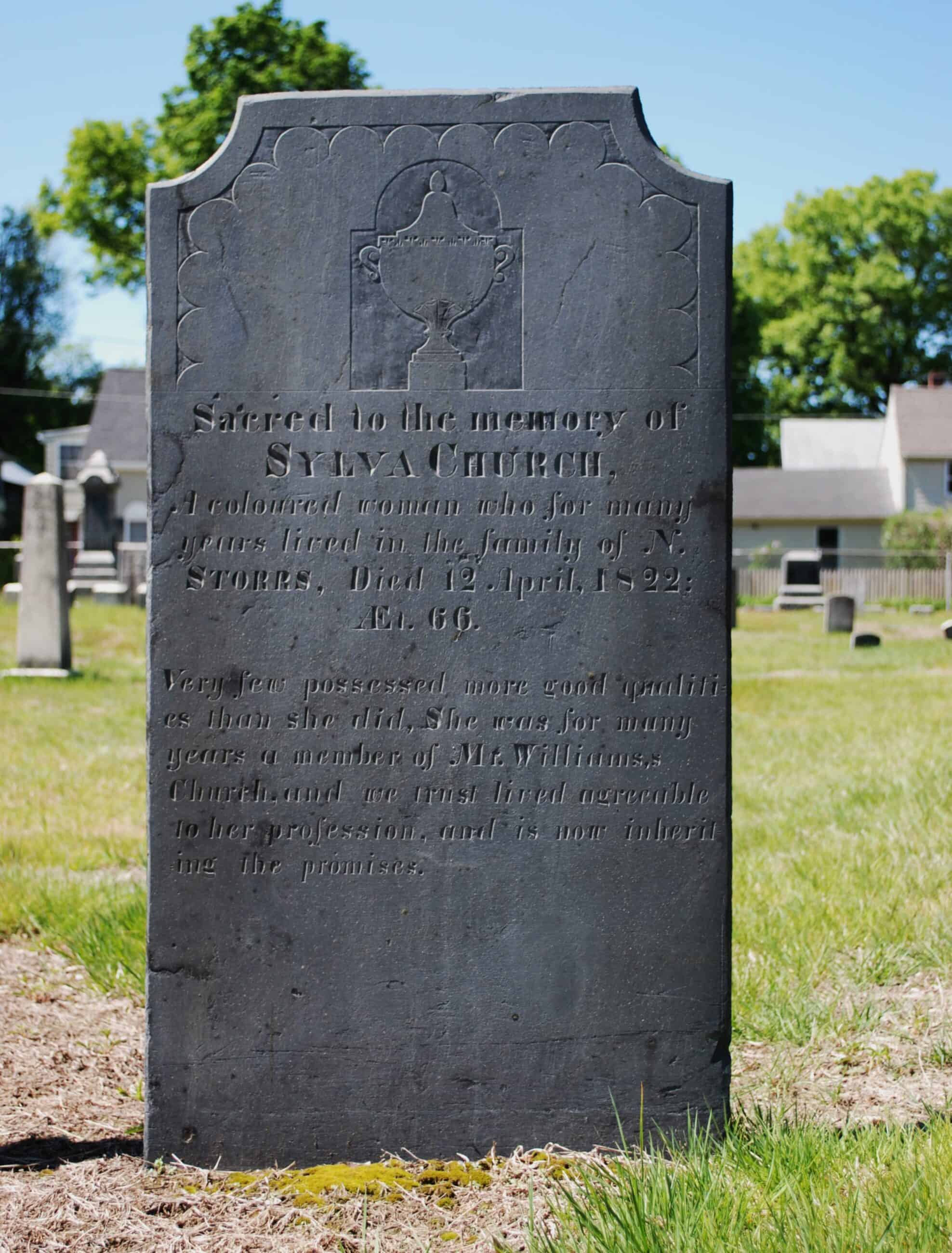Photograph of Sylvia Church's gravestone.