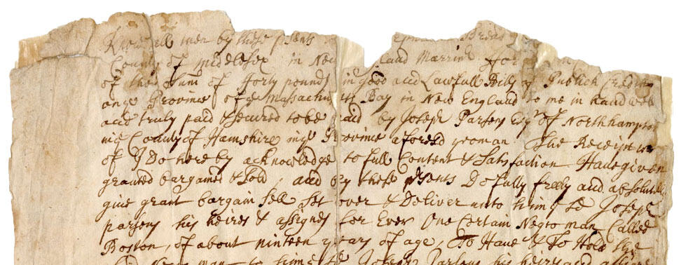 Bill of Sale for the purchase of an enslaved man, 1715