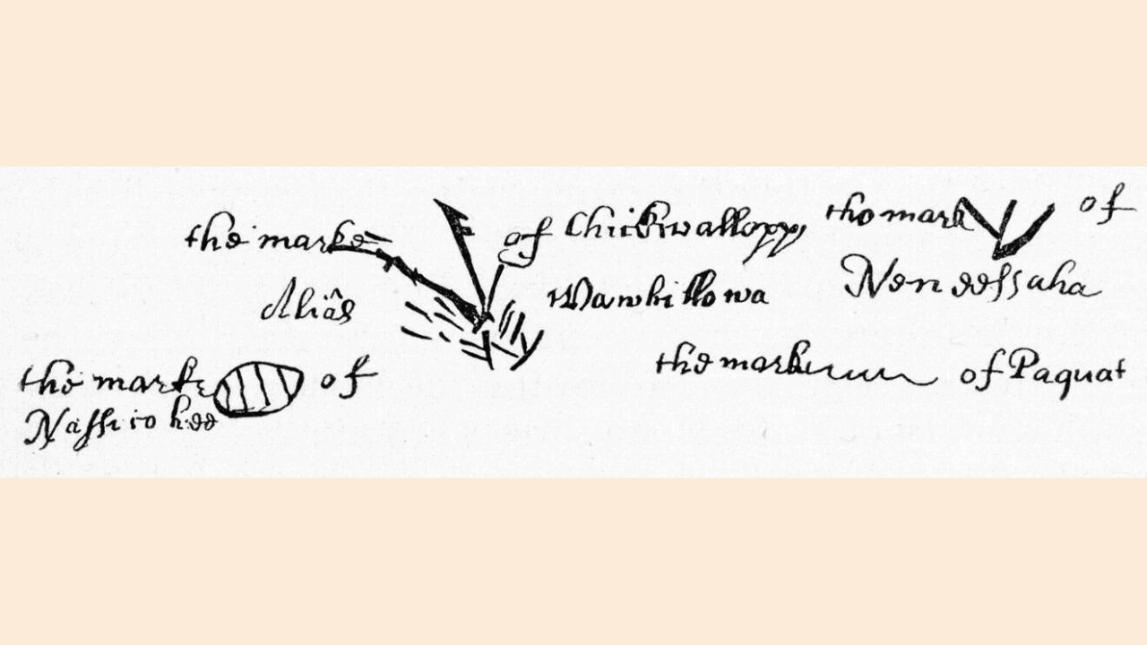The signatures and marks of several people.