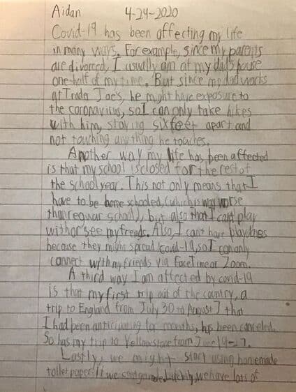 handwritten essay