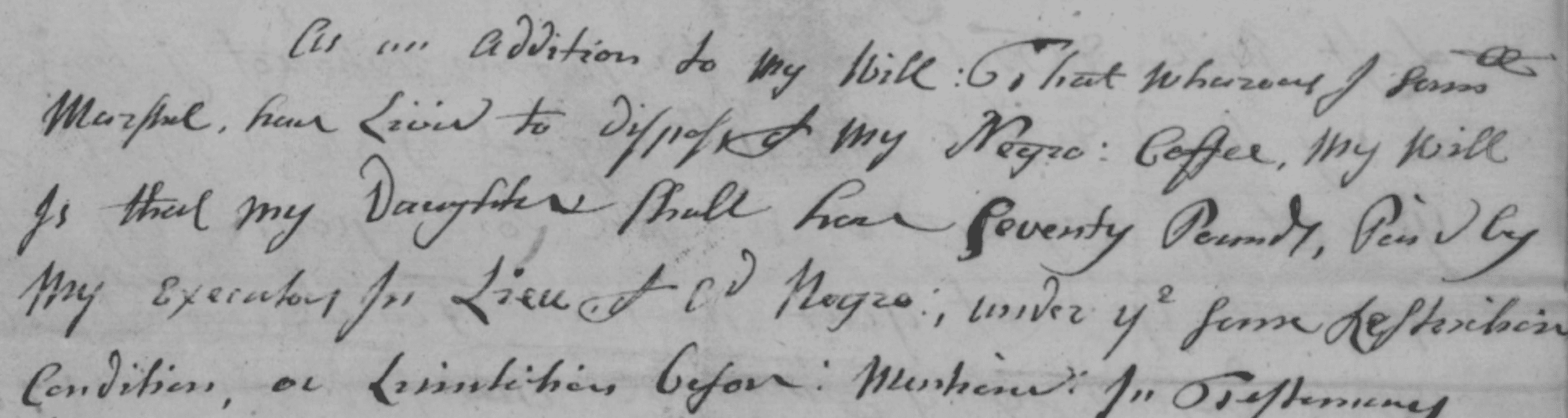 Portion of handwritten document