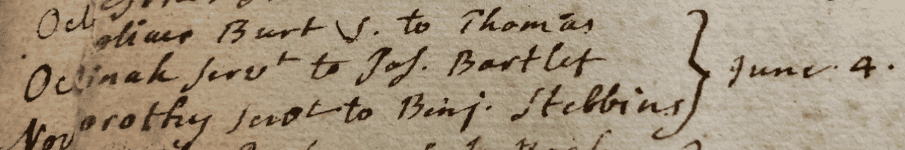 Portion of handwritten document listing individuals