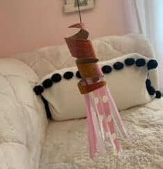 photo of sculpture made with a toilet paper roll