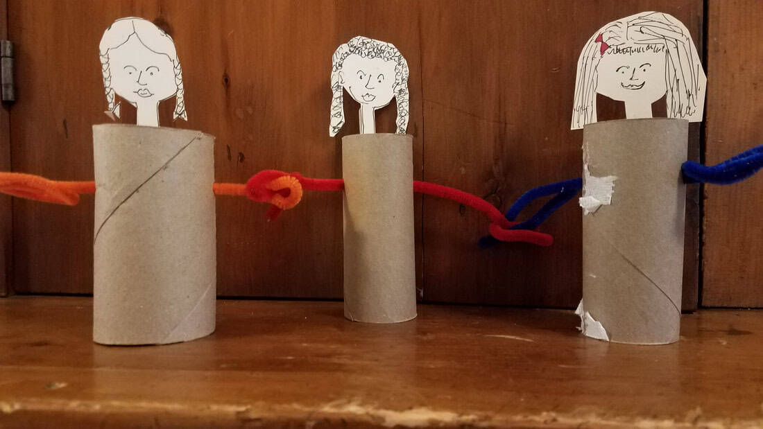 photo of toilet paper roll dolls