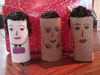photo of toilet paper roll dolls