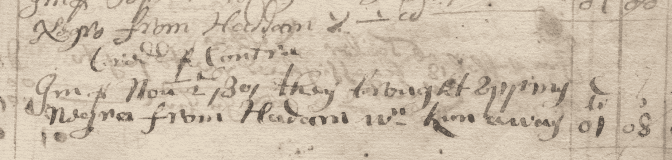 One line of handwritten document
