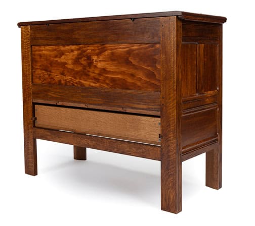 Back of a wooden chest