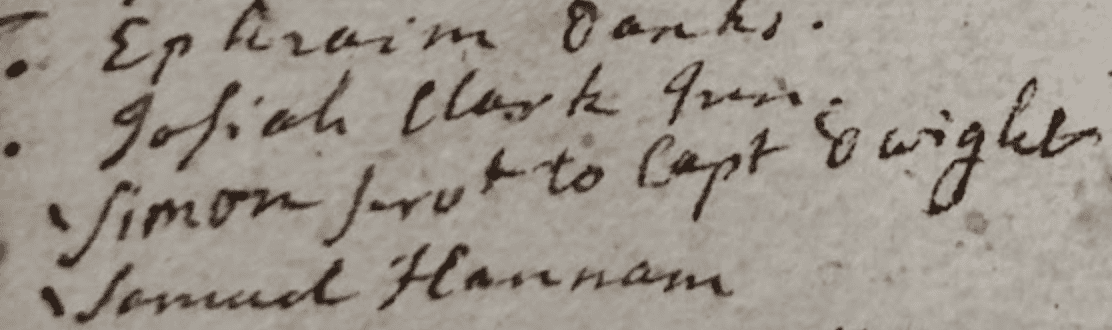 Portion of handwritten document