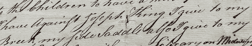 Photograph of section of handwritten document that lists a sidesaddle.