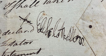 Image of section of handwritten note that shows Betty Allen's signature.